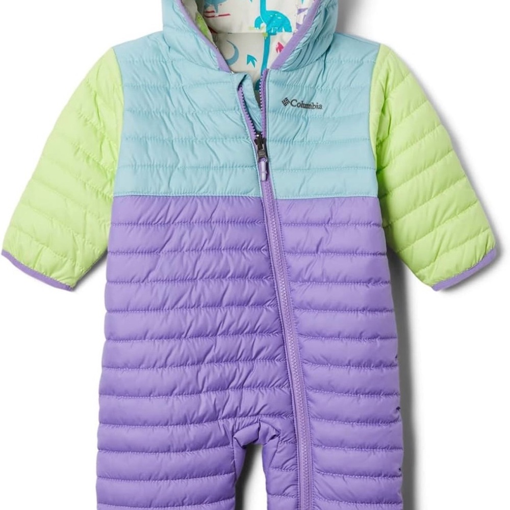 Columbia Infant Snowsuit in Purple, Blue, and Green